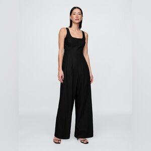 NWT! GAP Black Linen-Blend Seamed Jumpsuit - Size Small & Large 🩶